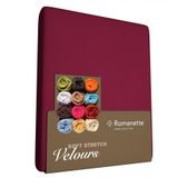 Romanette velours hoeslaken - Lits-jumeaux (160/180/200x200/220 cm) - Bordeaux