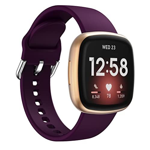 By Qubix Qubix Siliconen bandje - Paars - compatibel met Fitbit Versa 3 & 4 / Sense 1 & 2