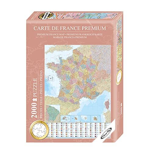 Close-up Frankrijk puzzel 2000 stukjes - kaart - 68,8 x 96,6 cm Premium Kaart