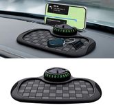 OEM Multifunctionele autotapijt met antislipwerking, universele telefoonhouder, 3-in-1 autotapijt met antislipwerking, mobiele telefoonhouder, 360-graden draaibare antislip dashboardmat met parkeerplaatsnummer, geschikt voor mobiele telefoon en sleutelhanger