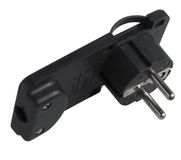 Microconnect PESCHPLUG-B netstekker adapter Type F Zwart