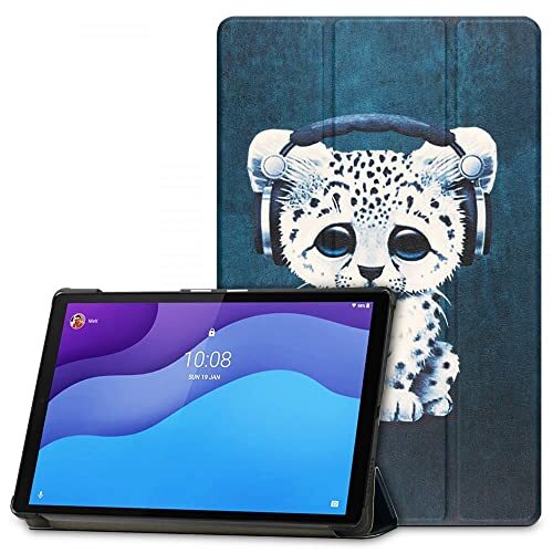 Tech-Protect SmartCase, klaphoes, beschermhoes met standfunctie, magnetische hoes, compatibel met Lenovo Tab M10 10.1 2nd Gen TB-X306, blauw/kat