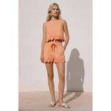 VERO MODA katoenen top met borduursels - oranje