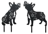 Solidchoice - Piquets décoratifs de jardin en métal avec motif bouledogue français