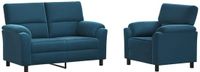vidaXL Bankstel 2-zits Blauw Fluweel