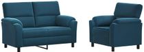 vidaXL Bankstel 2-zits Blauw Fluweel