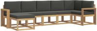 vidaXL Loungebank Set 7-delig Wit/Antraciet Polyester