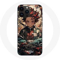 Maniacase Etui voor iPhone 14 Pro Demon Slayer Tanjiro Anime Manga