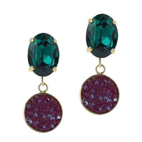 Otazu gold plated oorbellen met Swarovski Kristallen