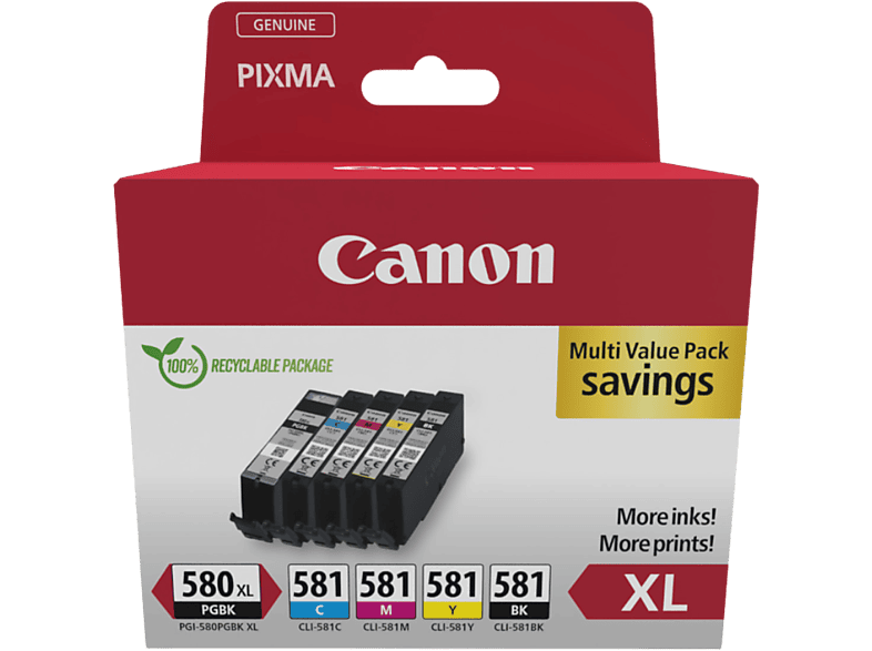 Canon PGI-580XL/CLI-581 (PGBK, BK, C, M, Y) - Multipack - Original