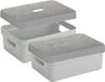 Sunware Boîte de rangement - 2x pièces - gris clair - 9L - plastique avec couvercles