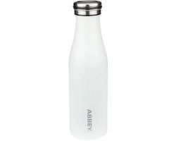 Abbey Camp Drinkfles - Dubbelwandig - 450 ml - Wit - Roestvrijstaal