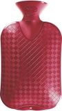 Merkloos / Sans marque Fashy Kruik - rood ruit/ribbel - 2 liter - kunststof - warmwaterkruik