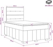 vidaXL LED Boxspringbed met Matras Crèmekleurig 120 x 200 cm Stof