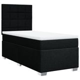 vidaXL Boxspringbed met matras, stof, zwart, 90x190 cm