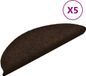 vidaXL - Trapmatten - Zelfklevend - 5 stuks - 56x17x3 cm - Bruin - Halfrond