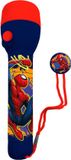 kids licensing Marvel Spiderman kinder zaklamp/leeslamp - rood/blauw - kunststof - 16 x 4 cm