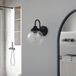 Lucande Wandlamp Badolo - 1 Licht - Glas, Staal - H: 25 cm - E14 - Zwart, Helder