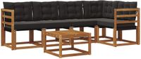 vidaXL - Acacia Houten Loungeset met 5 Zitplaatsen - Naturel en Zwart