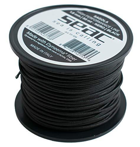 Seac Unisex's Dyneema voor Spearfishing, 50 mt, Zwart, Ø1.8mm