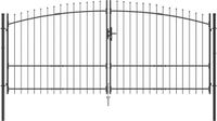 vidaXL Dubbele Poort WOERDEN 400 x 224,5 cm Staal Grijs