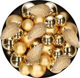 Decoris Kaemingk B.V. Kerstversiering kunststof kerstballen goud 6-8-10 cm pakket van 50x stuks