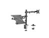 Monitor- HDWR Monitor- en Laptophouder, Dubbel Scherm, Flexibiliteit, Monitorstandaard 17"-32", Verstelbare Hoek ±90°, Matzwart Ontwerp, LCD/LED-Scherm, Twee Montagemogelijkheden, HDWR SolidHand-AL01M01