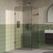 Brauer Void - Cabine de douche avec porte battante - Verre transparent - 80x80x200 cm - incl. Revêtement de verre - Couleur acier inoxydable PVD brossé