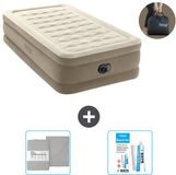 Intex Luchtbed - 1-Persoons - 99 x 191 x 46 cm - Beige - Inclusief pomp - Hoeslaken en Reparatieset