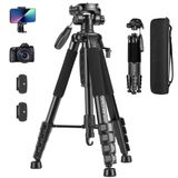 JOILCAN camerastatief voor Canon, 188 cm lichtgewicht statief met afneembare kop en universele telefoonhouder, versterkt aluminium hoog statief voor vlog live streaming charge