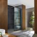 Hudson Reed Paroi de douche italienne cannelée - Avec cadre - 195 x 100 cm - Bras mural - Noir - Florence
