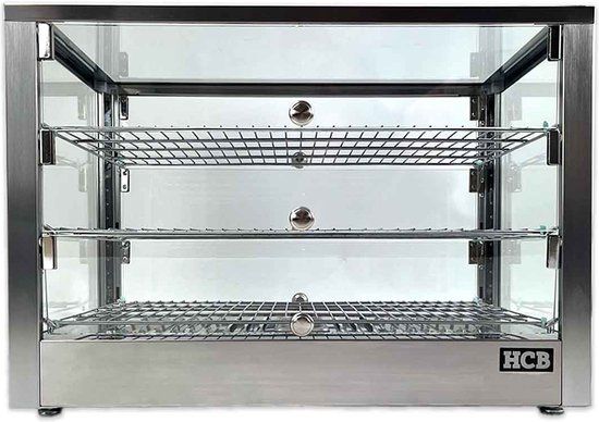HCB® - Professionele Warmhoudvitrine - 115 liter - RVS - 70x40x50 cm