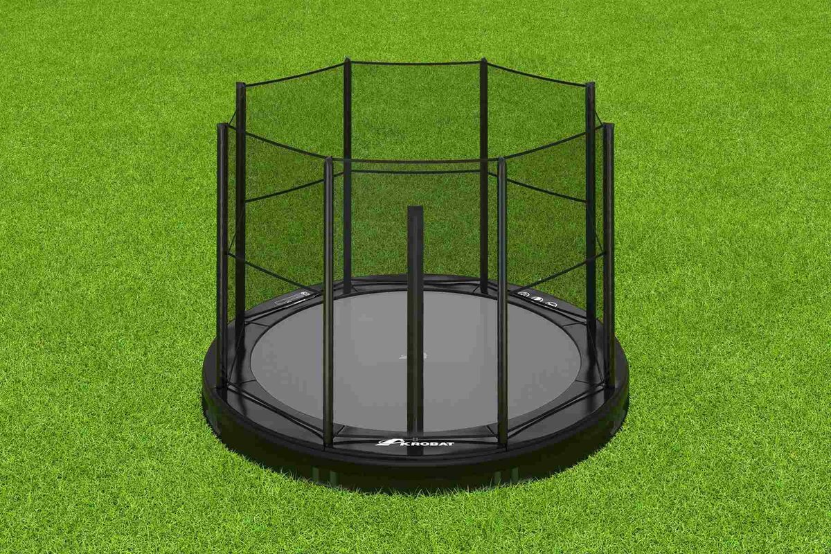 12SPRINGS / Akrobat Akrobat Primus Inground Trampoline 430 Zwart, incl. veiligheidsnet