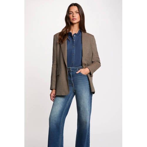 Morgan geruit regular blazer bruin