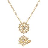 Great Pretenders - Set ketting en ring met strass sneeuwvlok - Witte