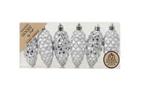 Inge‘s Christmas Decor 81018 G002 Kerstversieringsset Kunststof Zilver, Wit 6 stuk(s)