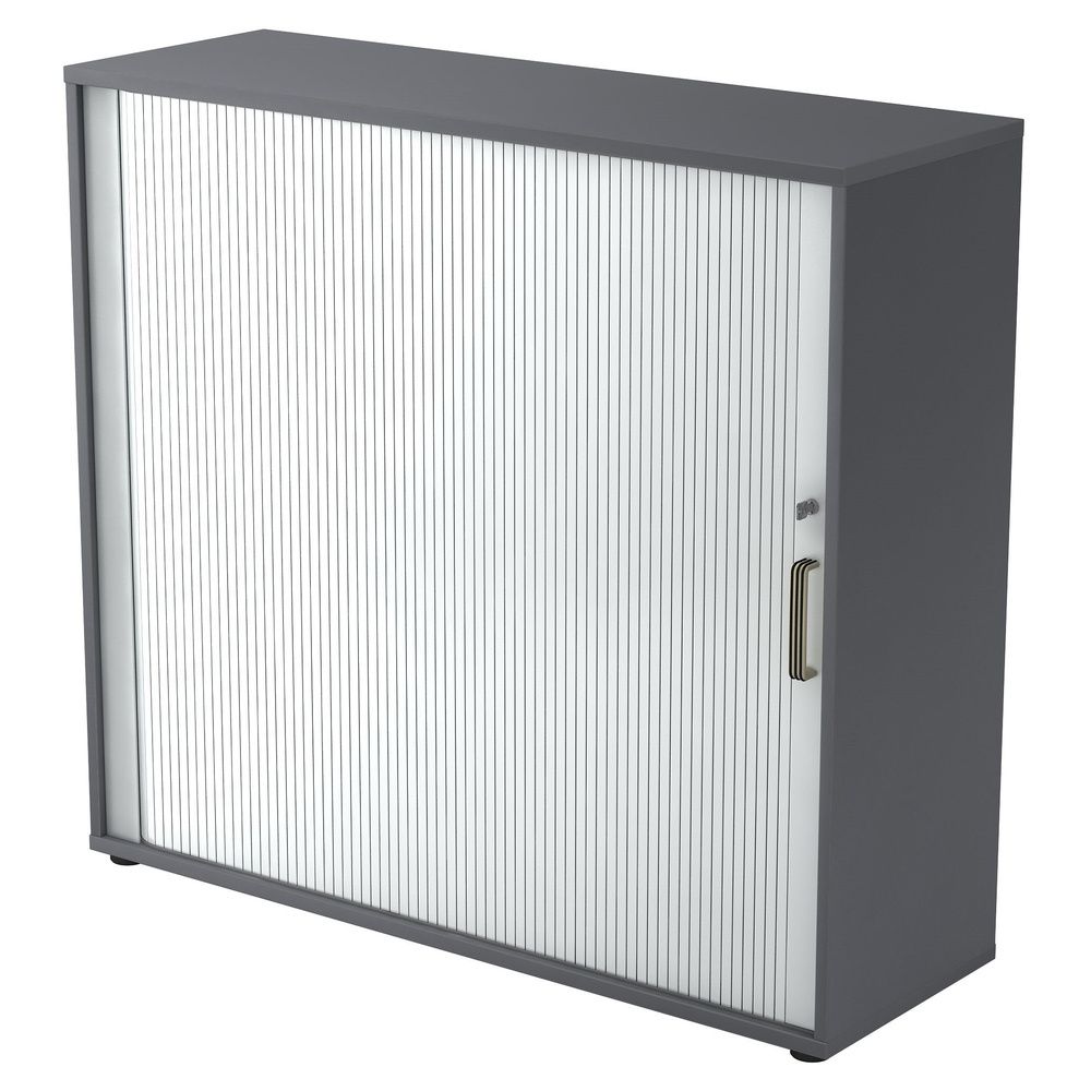 hjh OFFICE PRO Roldeurkast | Grafiet/Zilver | 120 x 40 x 110 cm | Beta 1733S
