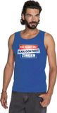 Bellatio Decorations Shoppartners Bv Blauw mouwloos shirt / tanktop - Die naast mij kan ook niet zingen heren XXL