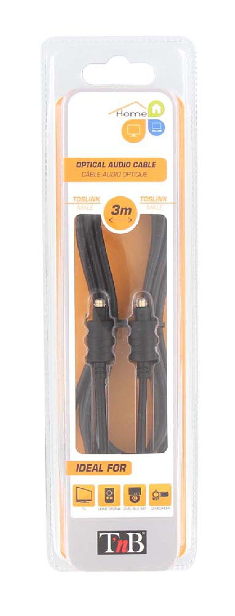 T'nB Toslink Optical Audio Cable M/M 3m - Black