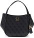 GUESS Coleen Logo Satchel Coal Logo donkergrijs handtas