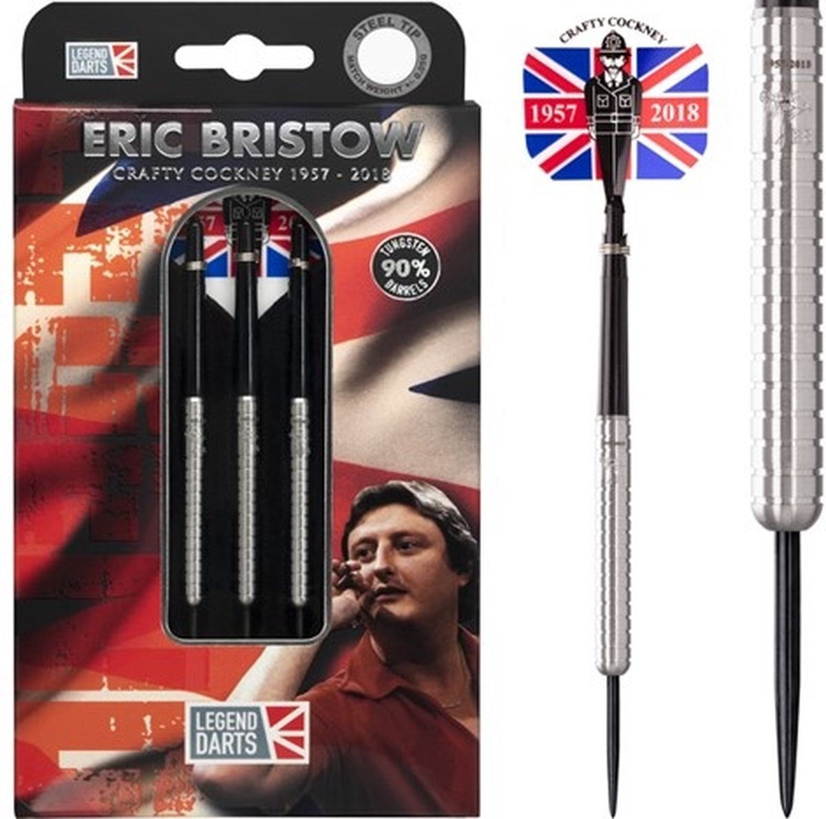 Legend Darts Eric Bristow Crafty Cockney 90% Silver Ringed - Dartpijlen