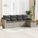 Maison Exclusive - Ensemble de meubles de jardin 5 pièces avec canapé et coussins, gris clair, en polyrotin