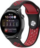 By Qubix Qubix Sport Edition Siliconen band - Zwart + Rood - Geschikt voor Xiaomi Mi Watch / Watch 2 / Watch S1 / S2 / S3 / S4 (47mm)
