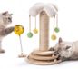 Ibenzoa® Jouet pour chat 4-en-1 - Poteau griffoir en sisal avec balles suspendues et appareil de massage (Style 1)