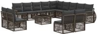 vidaXL Tuinbank - Set - 14-delig - Grijs en Donkergrijs - Polywood