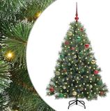 vidaXL Kunstkerstboom met 150 LED, Groen, 150 cm, PE en PVC