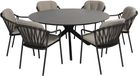 4 Seasons Outdoor Manitoba Locarno dining tuinset 160 cm rond 7 delig HPL antraciet