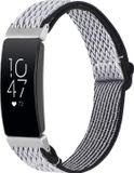By Qubix - Compatible Fitbit bandje - Geschikt voor Fitbit Inspire 2 & Ace 3 Elastische solo loop nylon bandje - Zwart / wit