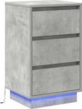 vidaXL Nachtkastje Beton Grijs 39 x 34,5 x 65 cm Bewerkt Hout