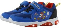 Leomil Super Mario - Schoenen voor jongens met lichtjes - Mario Sneakers voor kinderen met klittenband - Lichtgevende kindersneaker - Maat 28 - Blauw